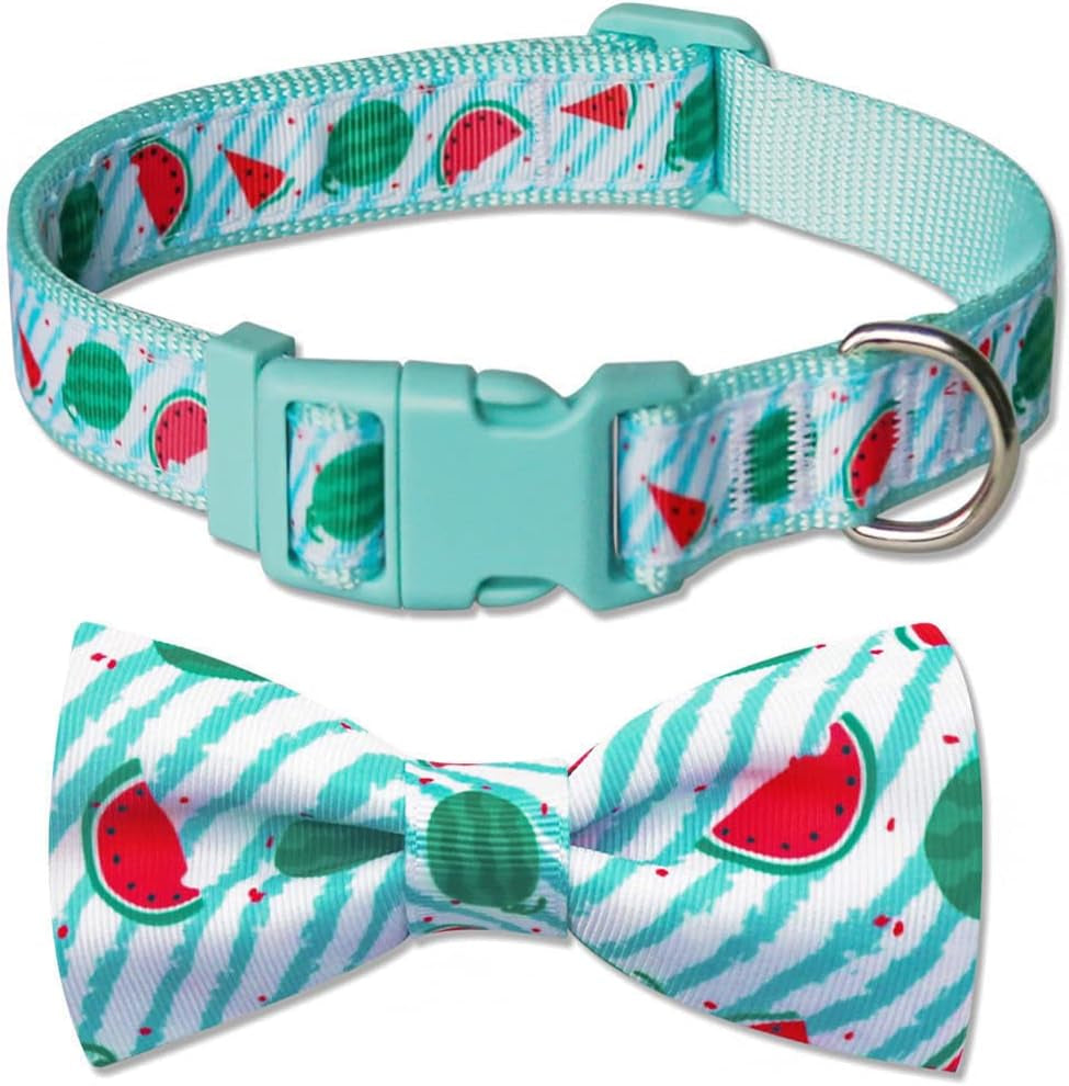 Adjustable Christmas Dog Collar with Antler Bow Tie and Snowman Design for Medium Dogs