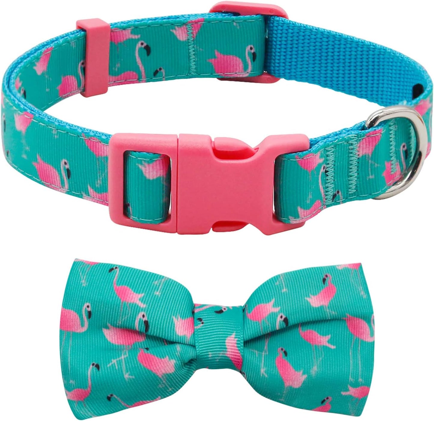 Adjustable Christmas Dog Collar with Antler Bow Tie and Snowman Design for Medium Dogs